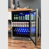 Edgestar 24 Inch Wide 142 Can BuiltIn Beverage Cooler with Tinted Door and LED Lighting CBR1502SG